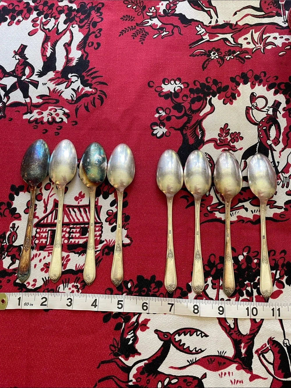 Set of 8 antique William Rogers silver spoons